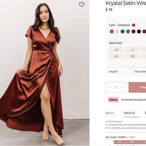 Satin Wrap Dress (Baltic Born)